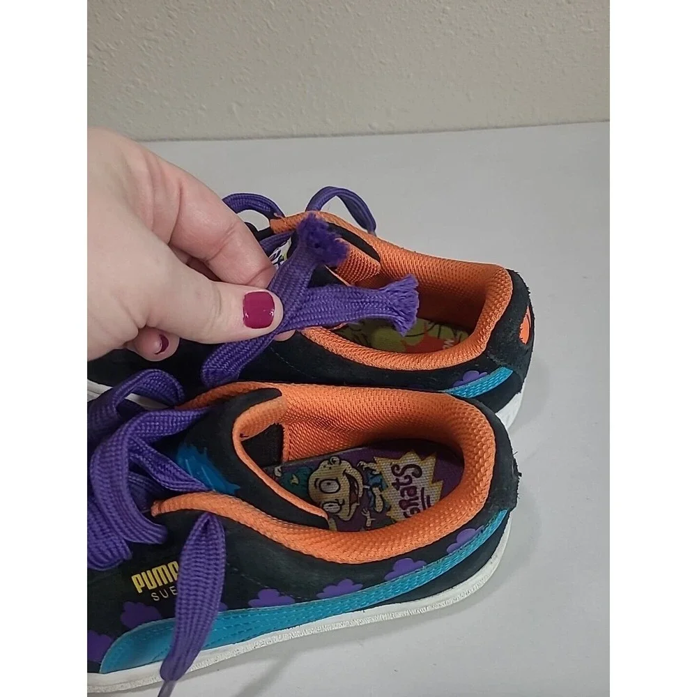 Puma Nickelodeon Rugrats Suede Black Caribbean Sea Sneakers Shoes Kids Size‎ 4C
